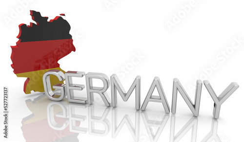 Germany Country Nation Map Flag Name 3d Illustration photo
