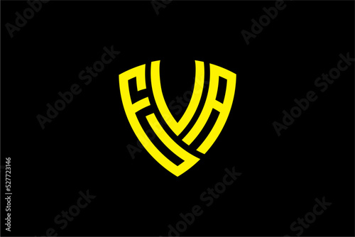 EVA creative letter shield logo design vector icon illustration