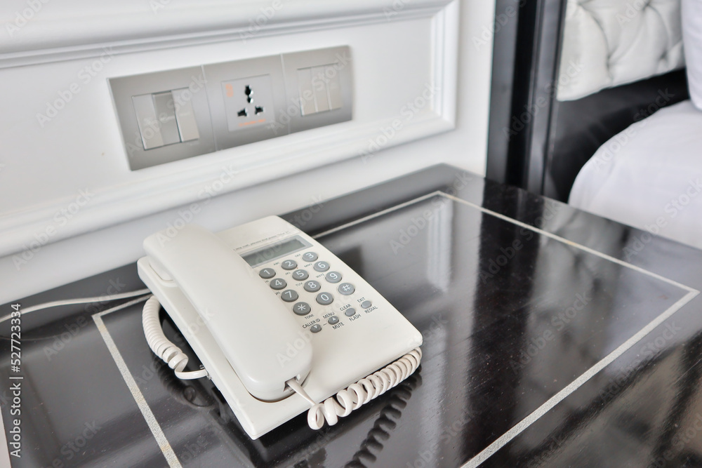Telephone on the tables in Hotel Room Telephone on the tables in Hotel Room