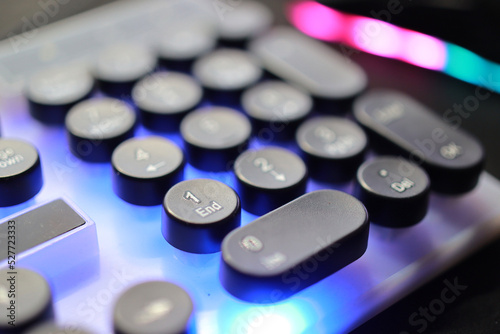 RGB Keyboard focus on button NUMBER 1 © shahrilkhmd