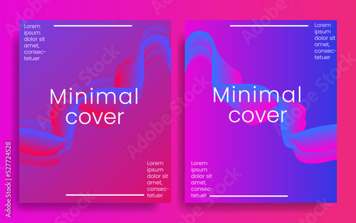 Minimal abstract wave cover or card two collection element