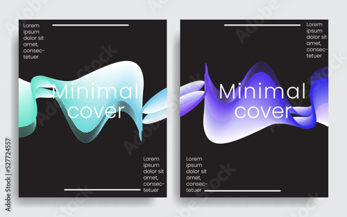 Black element waves card, cover, flyer, or social media template