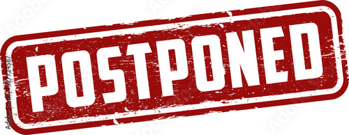 Bilde på lerret Postponed grunge rubber stamp png