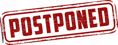 Postponed grunge rubber stamp png