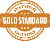Gold standard grunge rubber stamp png