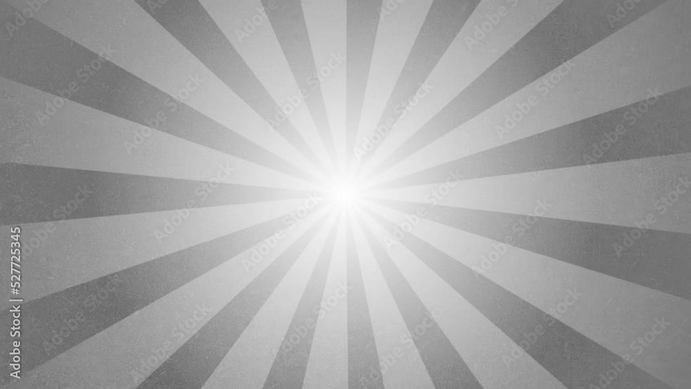 Animated abstract retro background looping of the grayscale sunburst. Great to use for retro, vintage, pop style, and sale background 4k video.