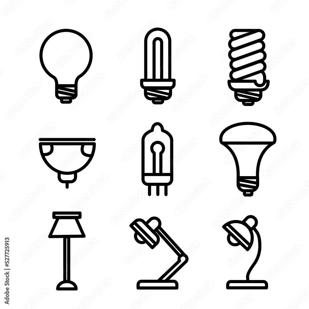 light icon set illustration design light icon set illustration design