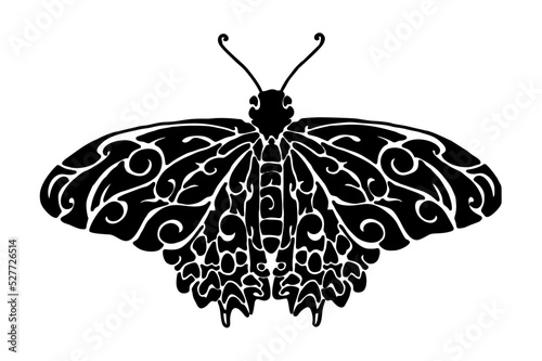 beautiful Black butterfly Tattoo vector