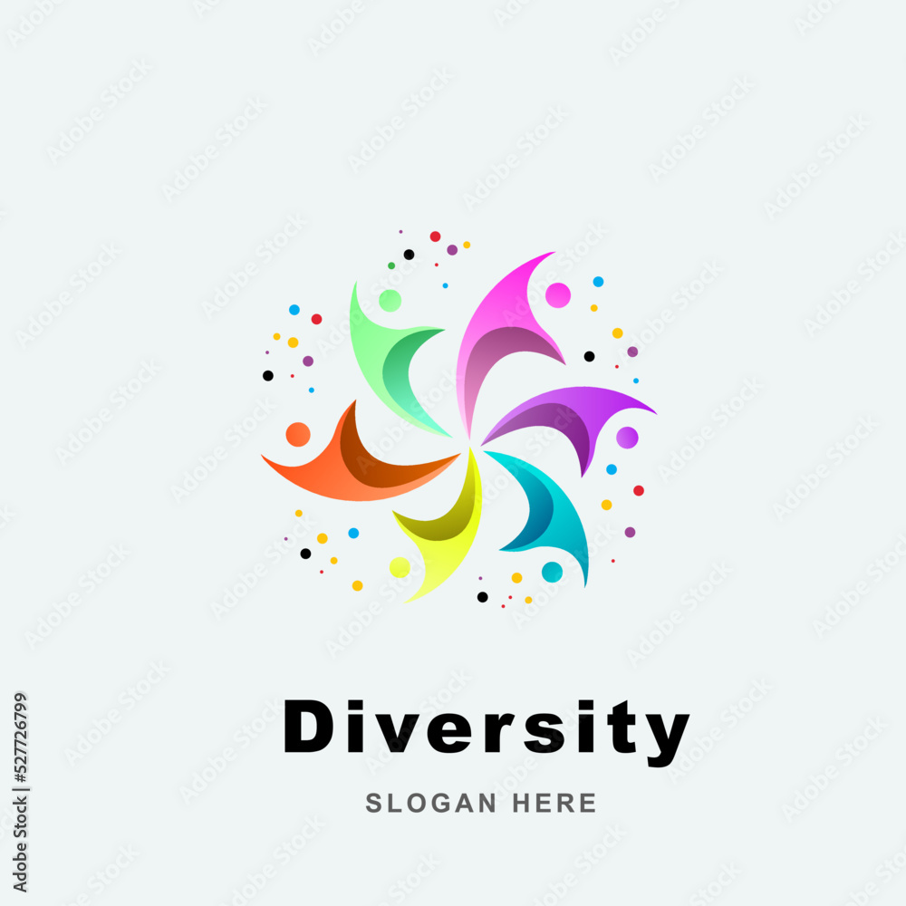 Fototapeta premium abstract logo diversity and togetherness people circle, Social team logo icon. Social diversity, team work.