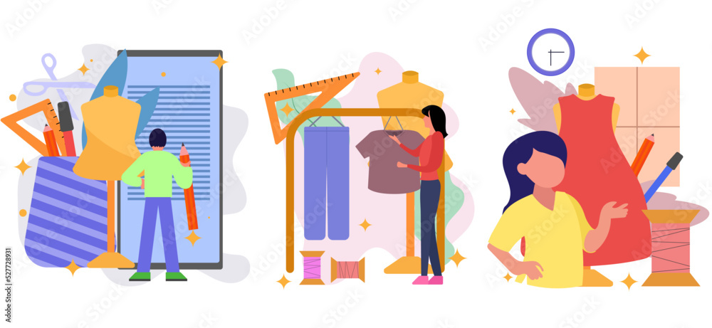 Flat Bundle Fashion Illustration Flat Bundle Fashion Illustration