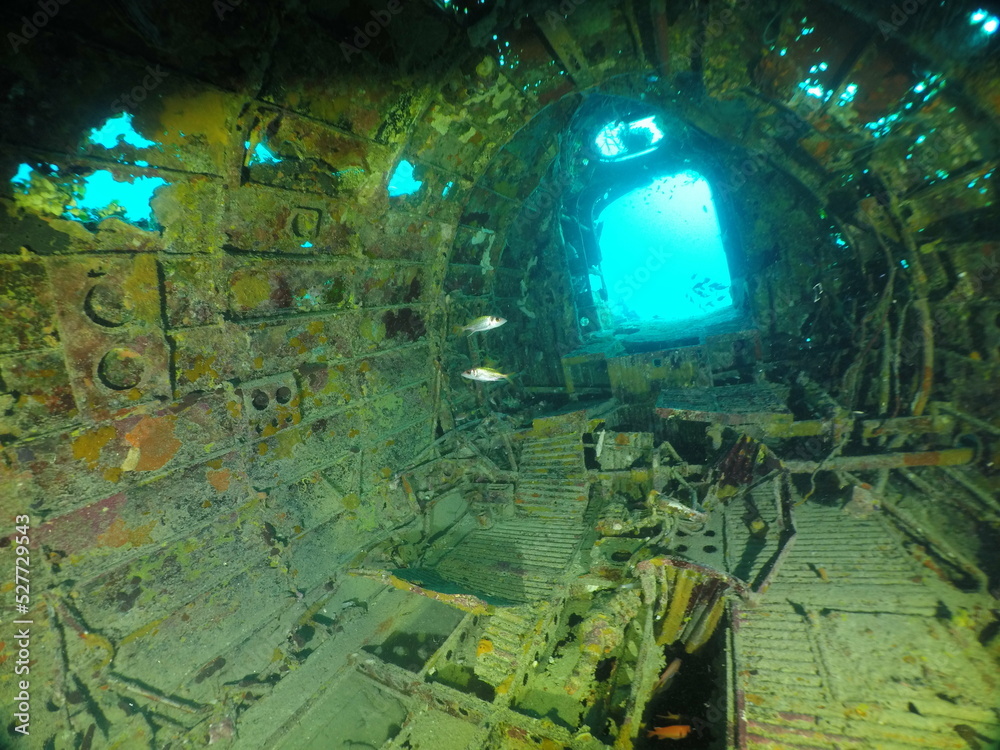 Japanese navy airplane Betty bomber in WW2 Chuuk (Truk lagoon ...