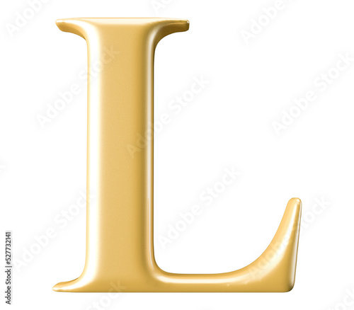 alphabet letter L golden