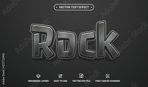 3d Rock Editable Vector Text Effect.