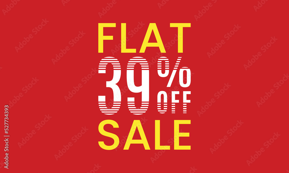 flat 39 percent off sale, flat 39 percent vector typography, abstract 39 percent discount