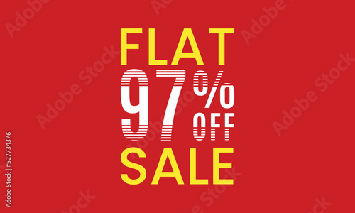 flat 97 percent off sale, flat 97 percent vector typography, abstract 97 percent discount