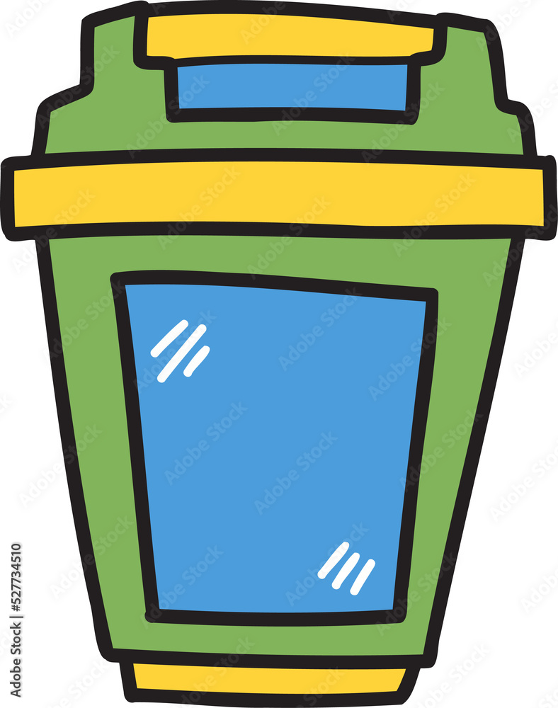 Hand Drawn recycling bin illustration on transparent background Hand Drawn recycling bin illustration on transparent background