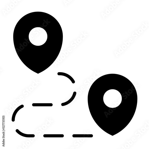 location pin connect glyph vector icon