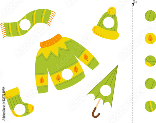 Cut and glue parts of hand drawn green clothes.