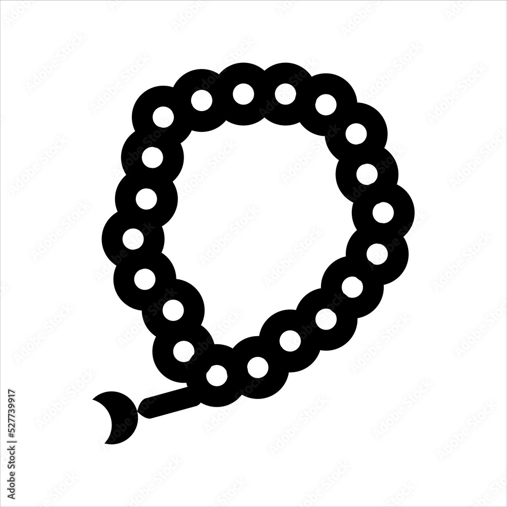 Obraz premium Prayer beads icon, Line style, Editable Vector