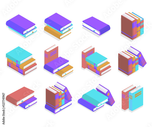 Isometric book icon vector illustration