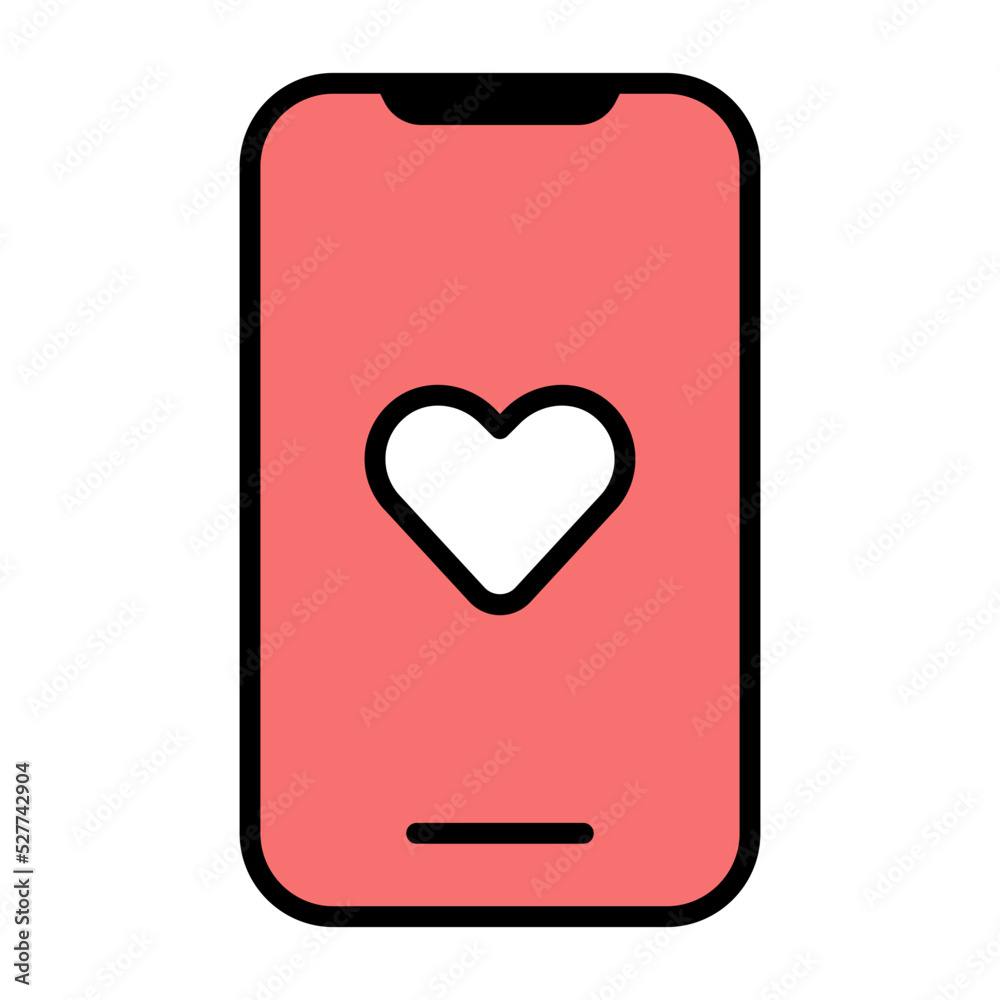 mobile screen heart icon