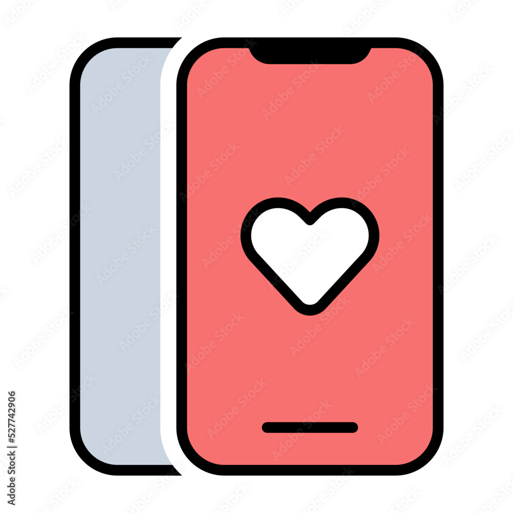 mobile smartphone heart screen icon mobile smartphone heart screen icon