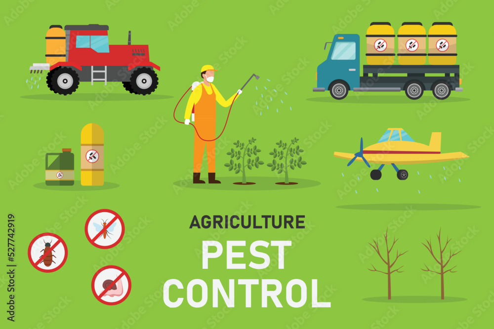 Agricultural pest control 2d vector illustration concept for banner,  website, illustration, landing page, flyer, etc. Stock Vector | Adobe Stock