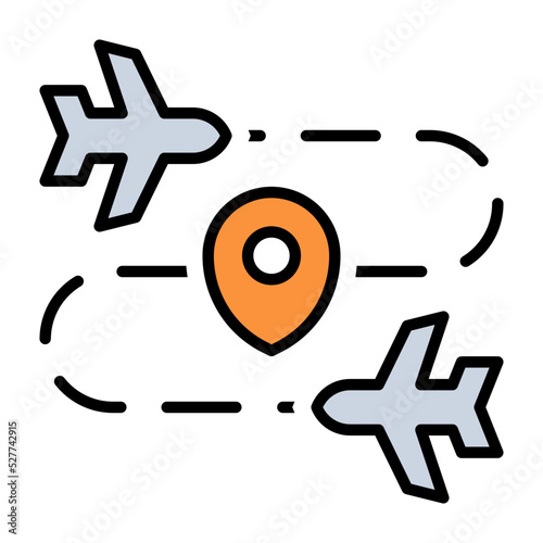 planes connect location pin icon