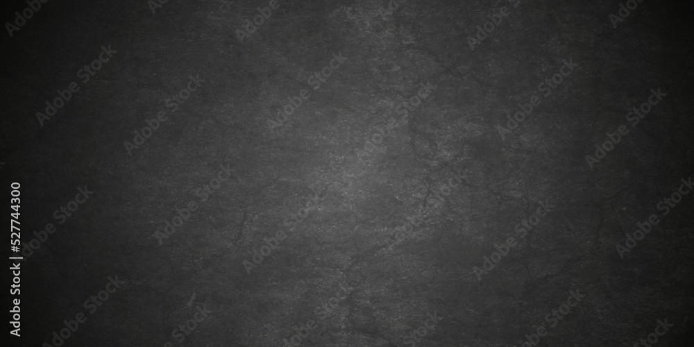 Dark cracked backdrop black grunge textured concrete background. Panorama dark grey black slate background or texture. Vector black concrete texture. Stone wall background. - obrazy, fototapety, plakaty 