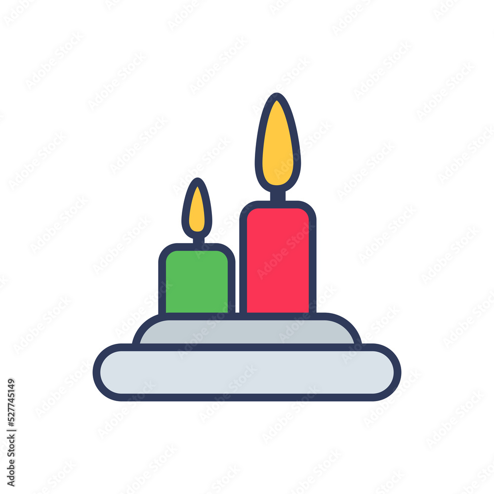 Flat filled outline modern vector icon for candles Flat filled outline modern vector icon for candles