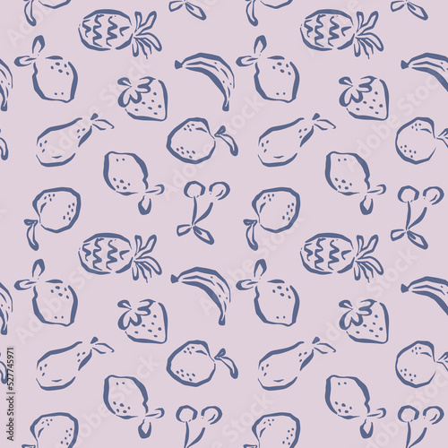 FRUITS DRAWING REPEAT PRINT SEAMLESS PATTERN VECTOR