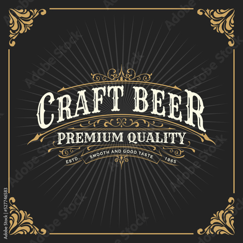 Vintage Luxury Logotype Banner Template Design for Label, Frame, Product Tags. Retro Emblem Design. Vector illustration
