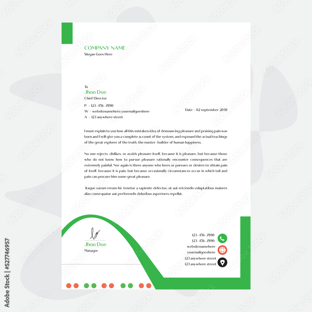 Creative letterhead professional design template Creative letterhead professional design template
