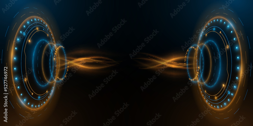 Futuristic technology background. Digital HUD elements with blue and ...