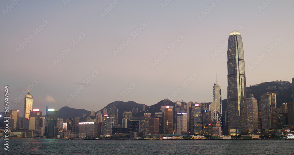 Obraz premium Hong Kong at sunset time