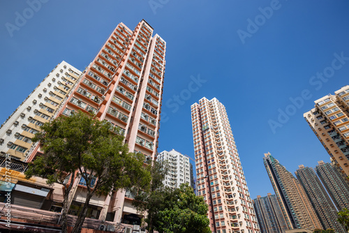 Hong Kong residential district apartment building
