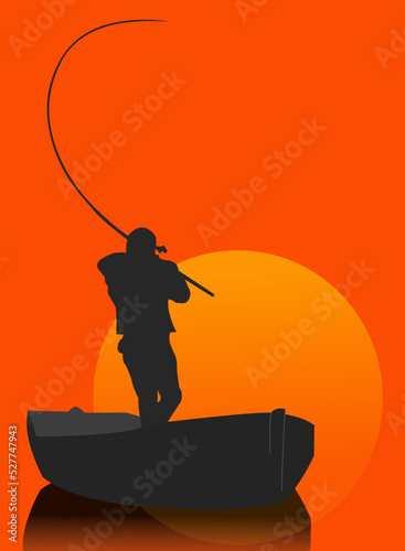 Illustration vector graphic of Fishing, fit for flat design, application design, graphic resources