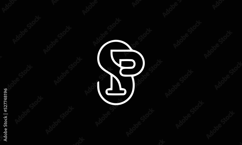 Alphabet letter icon logo PS or SP Alphabet letter icon logo PS or SP