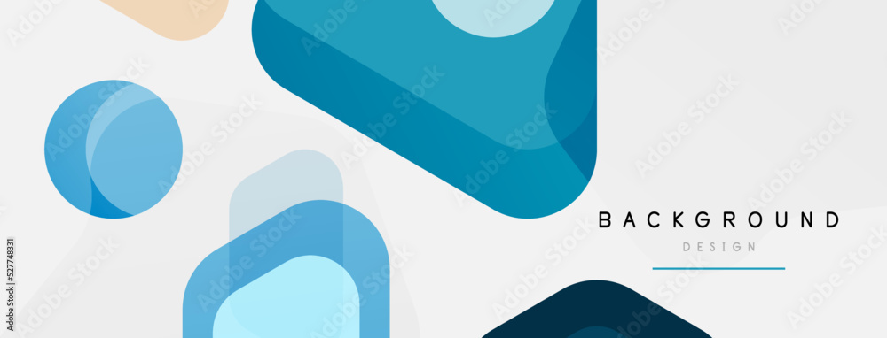 Abstract round geometric shapes and circles background. Trendy techno business template for wallpaper, banner, background or landing