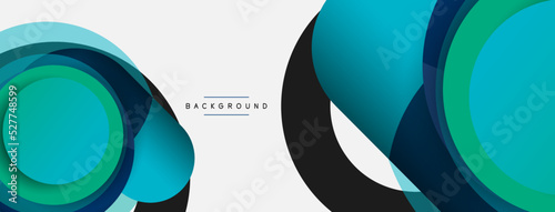 Circle and round shapes abstract background. Vector illustration for wallpaper banner background or landing page