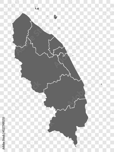 Blank map State Terengganu of Malaysia. High quality map Terengganu with municipalities on transparent background for your web site design, logo, app, UI.  Malaysia.  EPS10. 