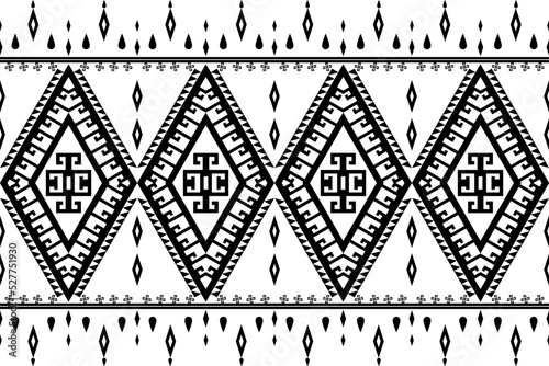 black and white Ethic Fabric pattern textile design. fabric texture clothing tribal. Seamless African Moroccan native fabric textile.