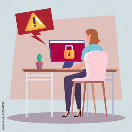 desktop with woman