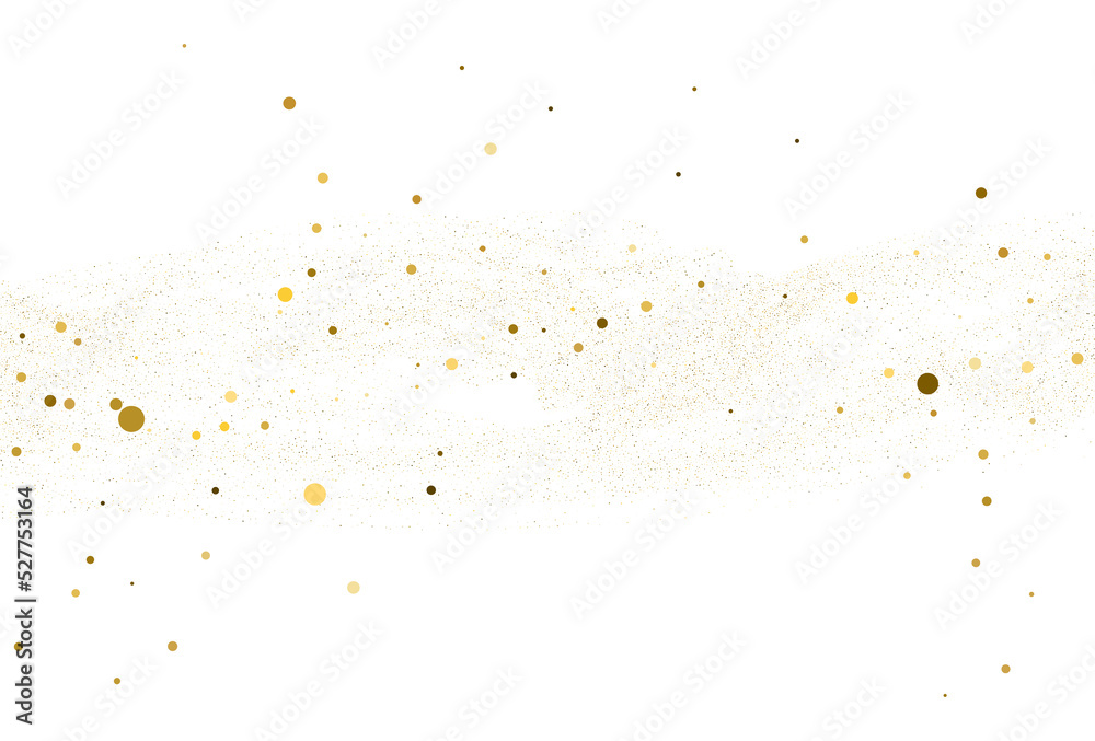 Light gold glitter round confetti background.