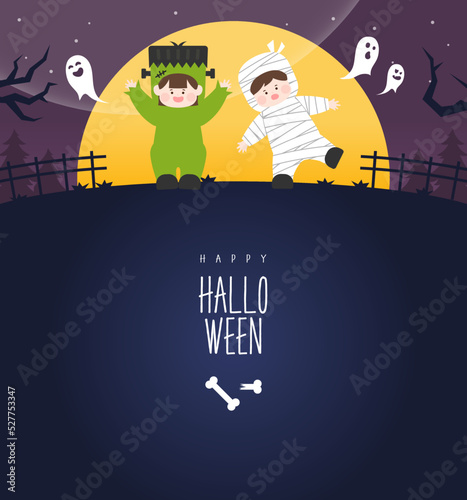 Cute Object Halloween Frame Illustration 
