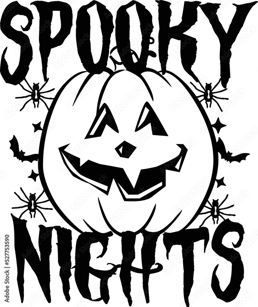 Spooky nights svg, Laser cutting, Cricut, Silhouette, and Print.