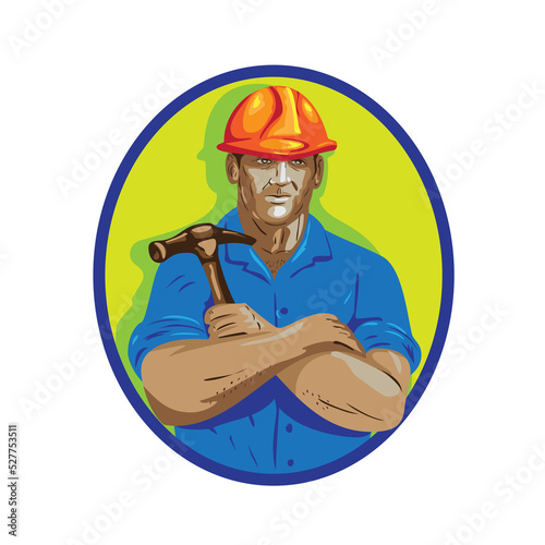 Construction Worker Foreman Arms Crossed WPA