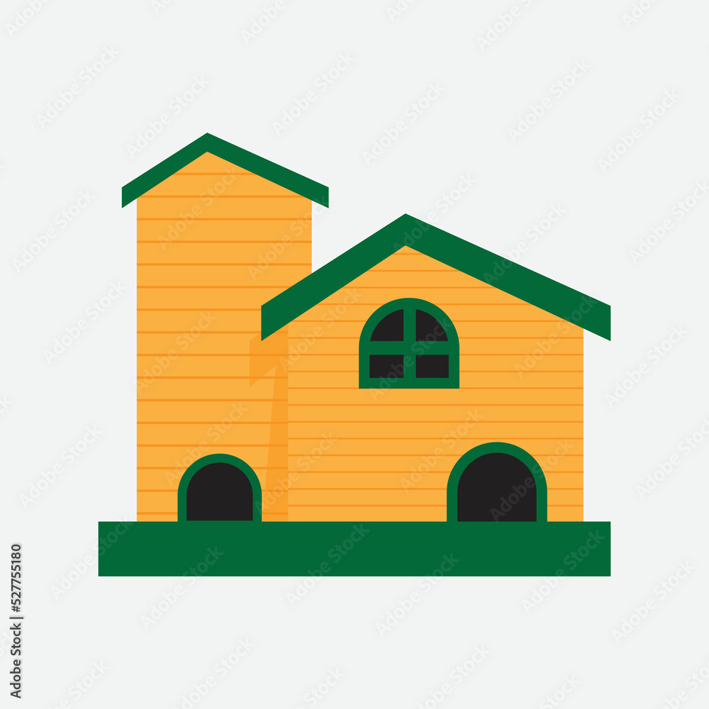 Barkitecture cartoon Dog House, Wood bird, pet house Illustration. Dog House Flat Icon. isolated, simple style