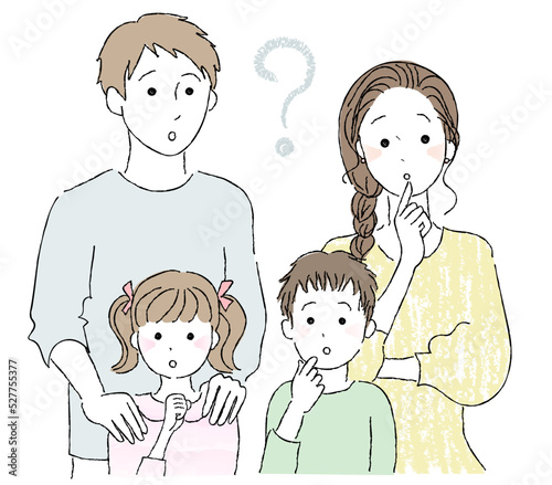四人家族　クエスチョン　疑問に思う