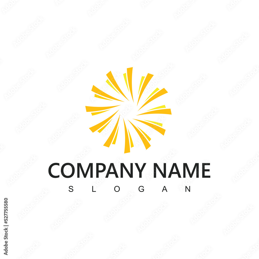 Sun Logo Template, Icon Design Illustration